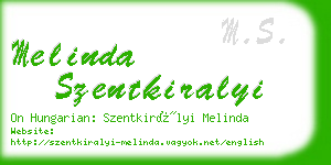 melinda szentkiralyi business card